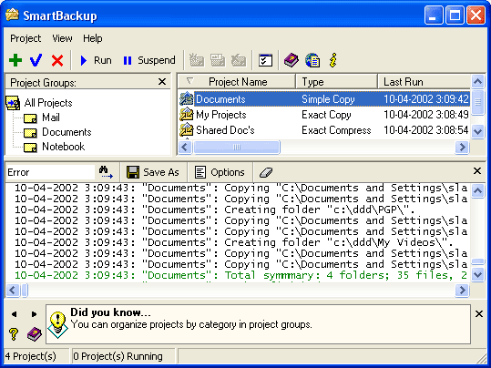 SmartBackup Screenshot